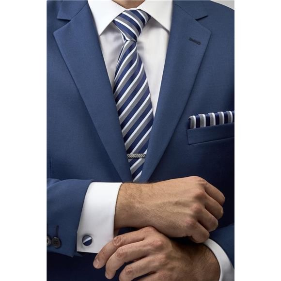 Men’s Gift Tie Set Silky Necktie Pocket Squares Tie Clips Cufflinks For Men - Picture 4 of 7